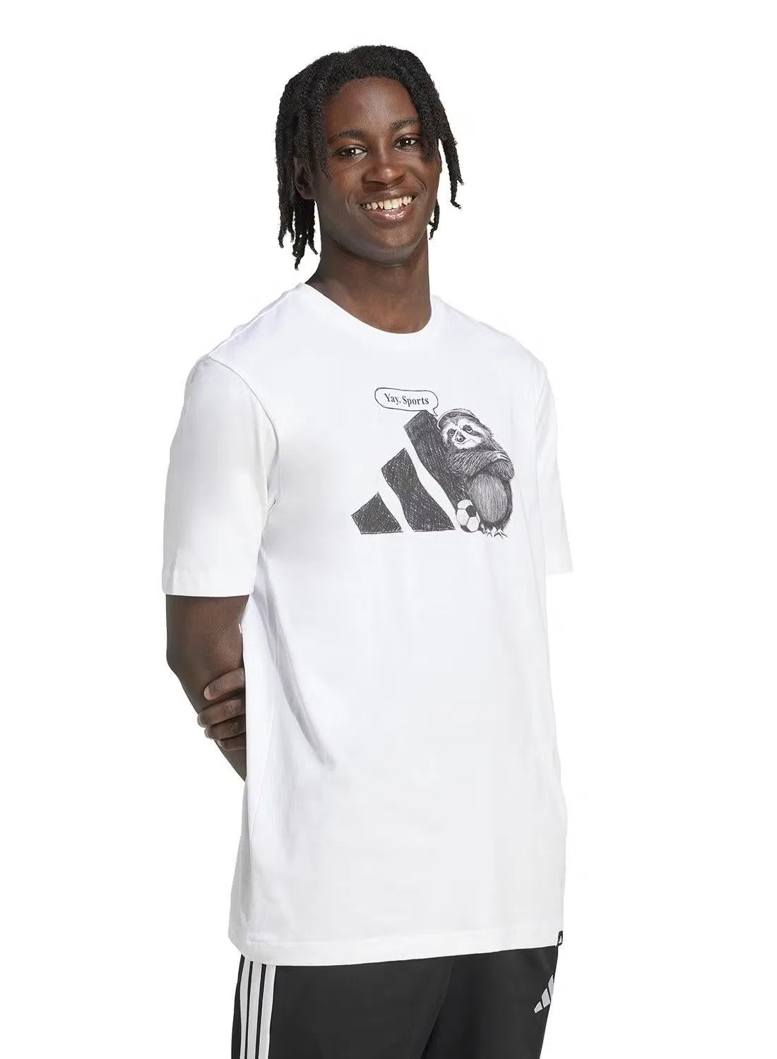 Футболка с принтом Yay sports graphic Adidas, белый — фото 4
