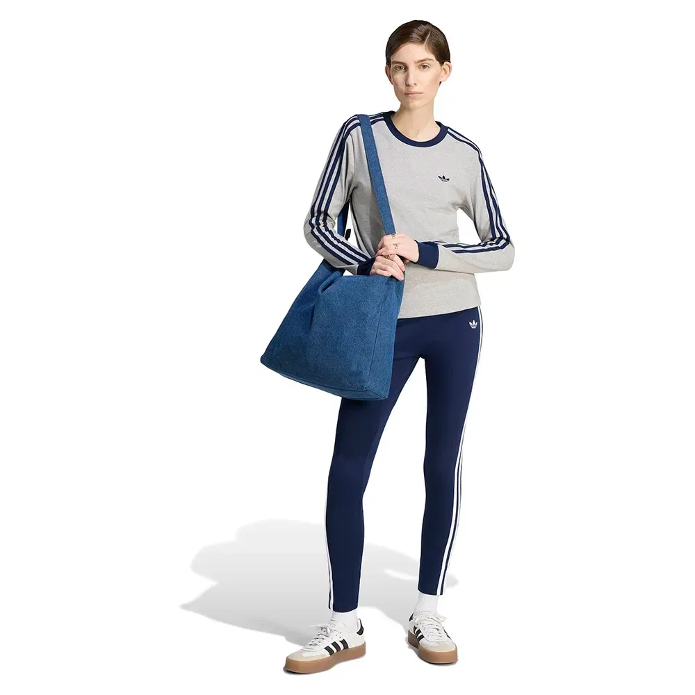 Футболка с длинным рукавом 3 Stripes Slim Adidas Originals, серый — фото 4