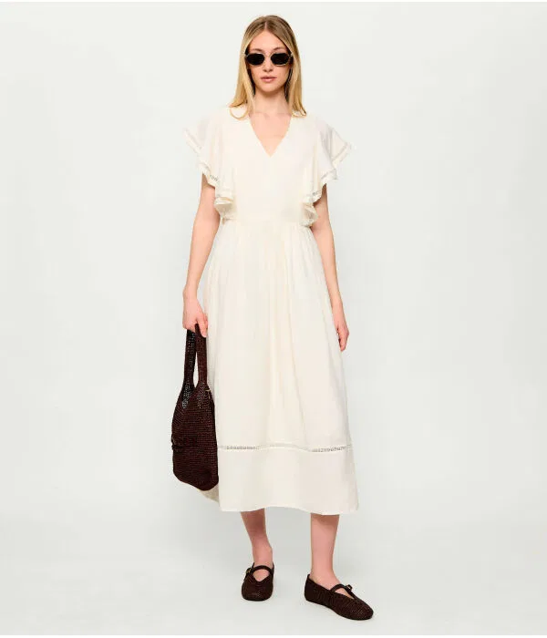 Женское льняное платье Flare Fit Tommy Hilfiger, Crema