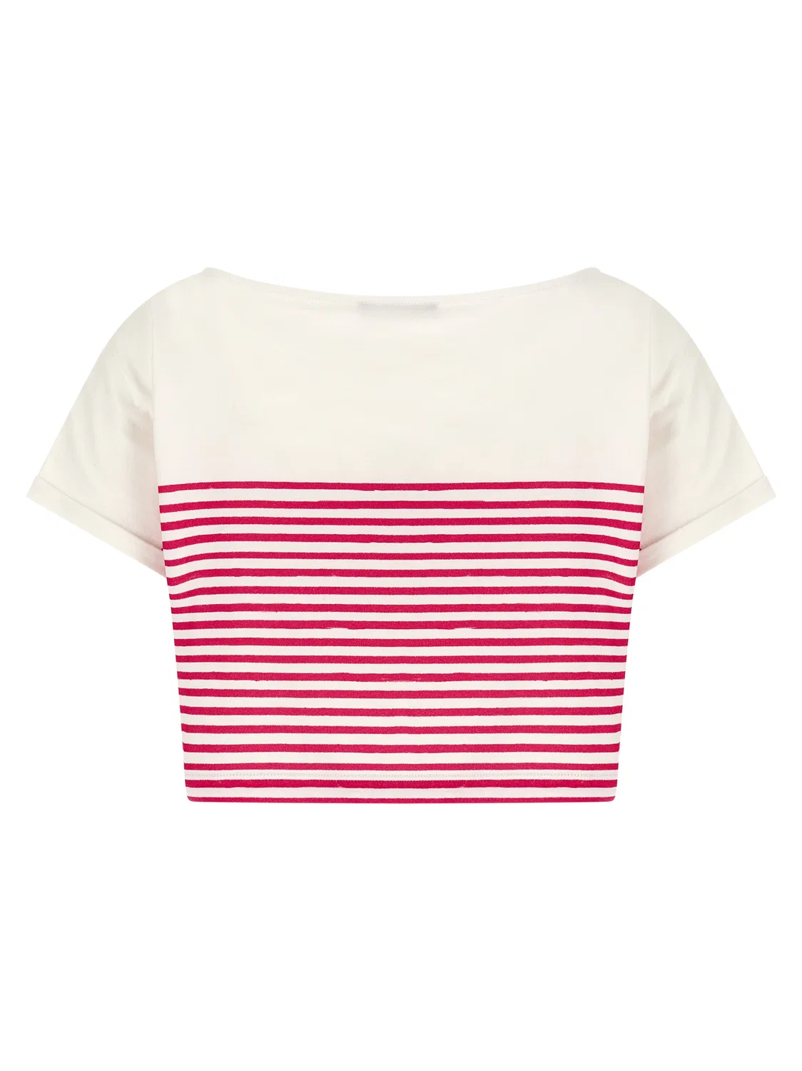 Женская хлопковая футболка с коротким рукавом Marinière Balmain, Fuchsia — фото 2