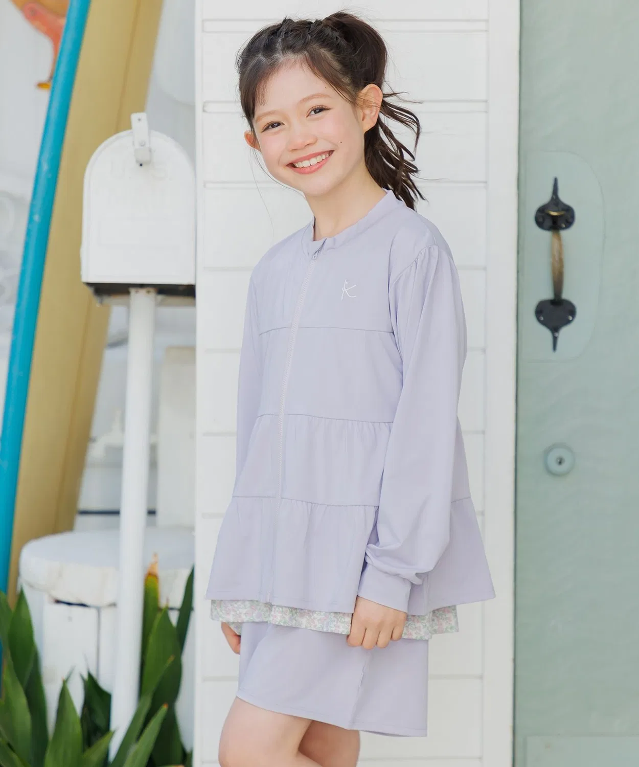 Детский рашгард с воланами Lavender Kumikyoku KIDS, Lilac