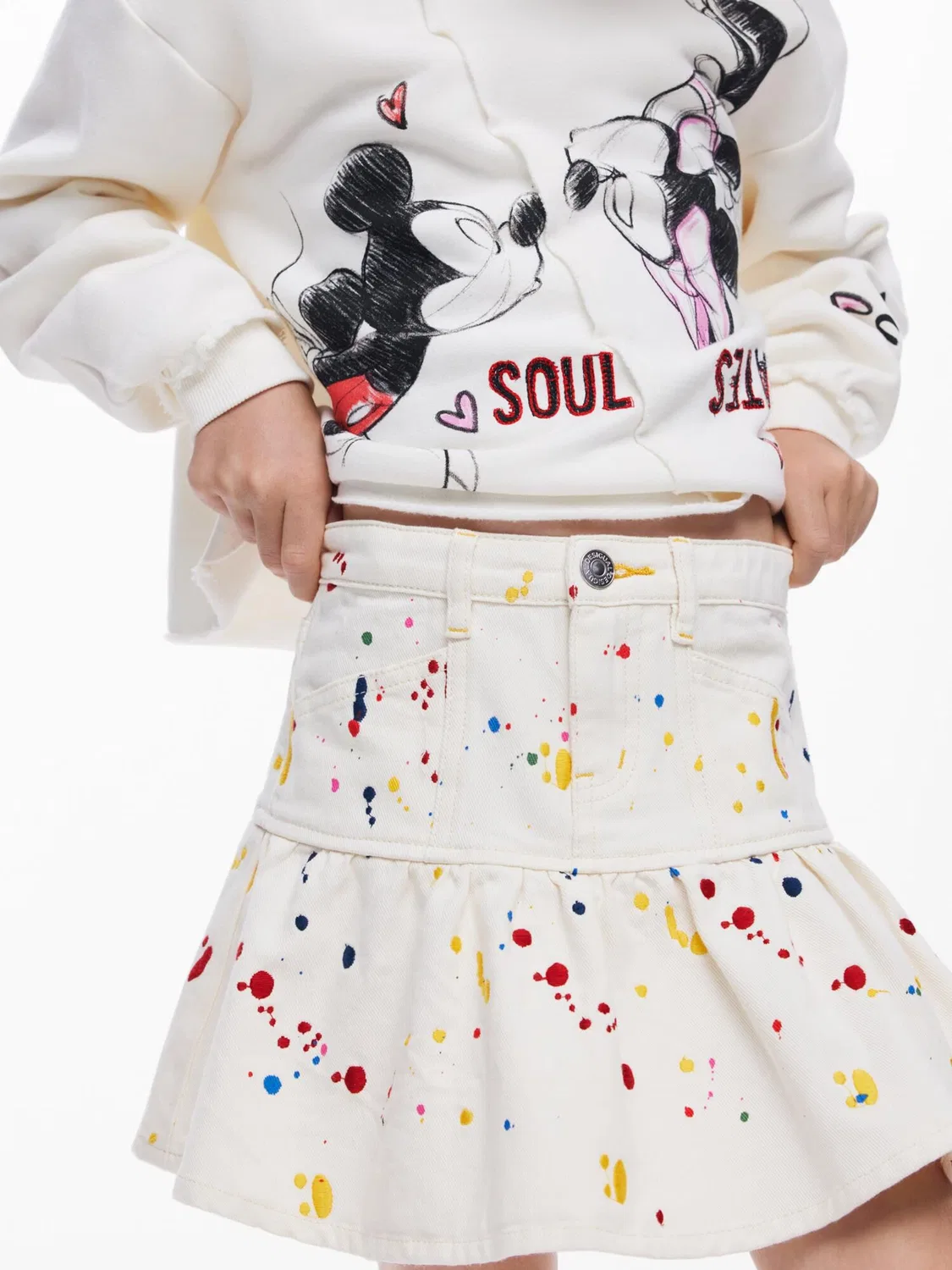 Юбка Desigual Splash белого цвета — фото 4