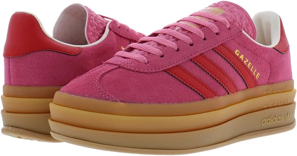 Детские кроссовки для девочек Gazelle Bold J adidas, Pink/Red — фото 3
