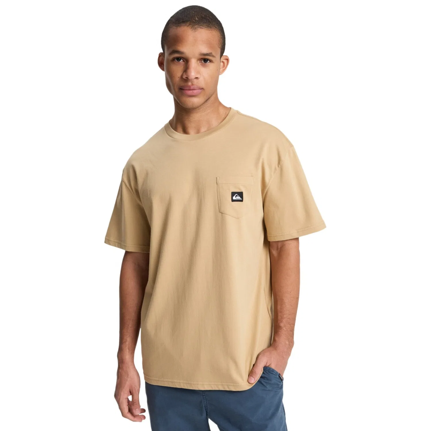 Детская хлопковая футболка с нагрудным карманом Quiksilver, Khaki