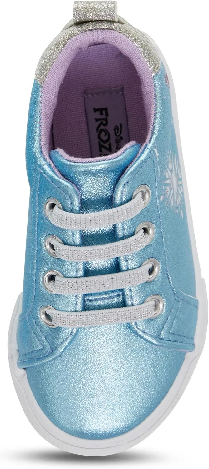 Детские кроссовки для девочек с принтом Disney Frozen Elsa, Anna, Olaf Adventure, Light Blue — фото 4