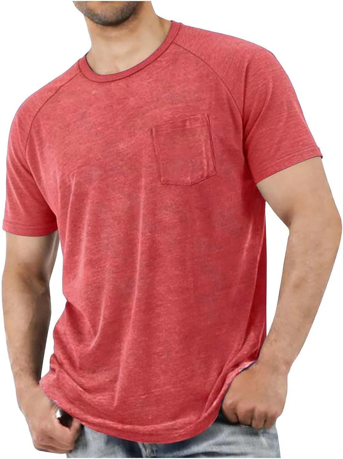 Мужская футболка с нагрудным карманом Regular Fit, Red