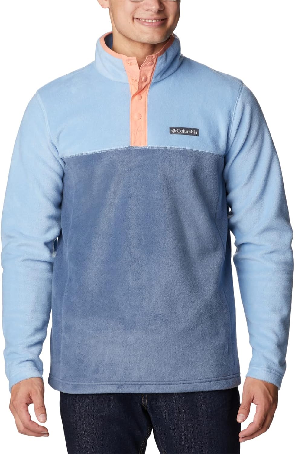 

Columbia мужская куртка Steens Mountain Half Snap, Jet Stream/Dark Mountain/Summer Peach