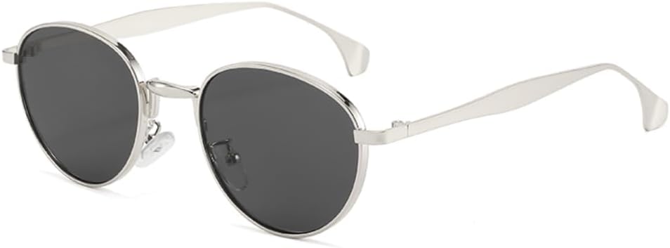 

Металлические круглые панк-солнцезащитные очки для женщин, роскошные винтажные солнцезащитные очки в маленькой оправе для женщин, очки для активного отдыха SZVVBKK, Black Silver