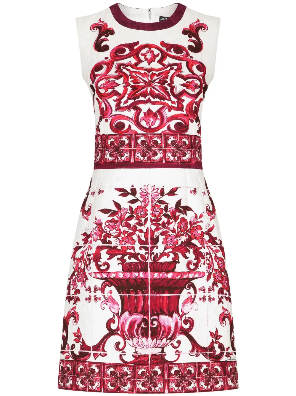 

Платье мини с принтом Majolica DOLCE & GABBANA, белый