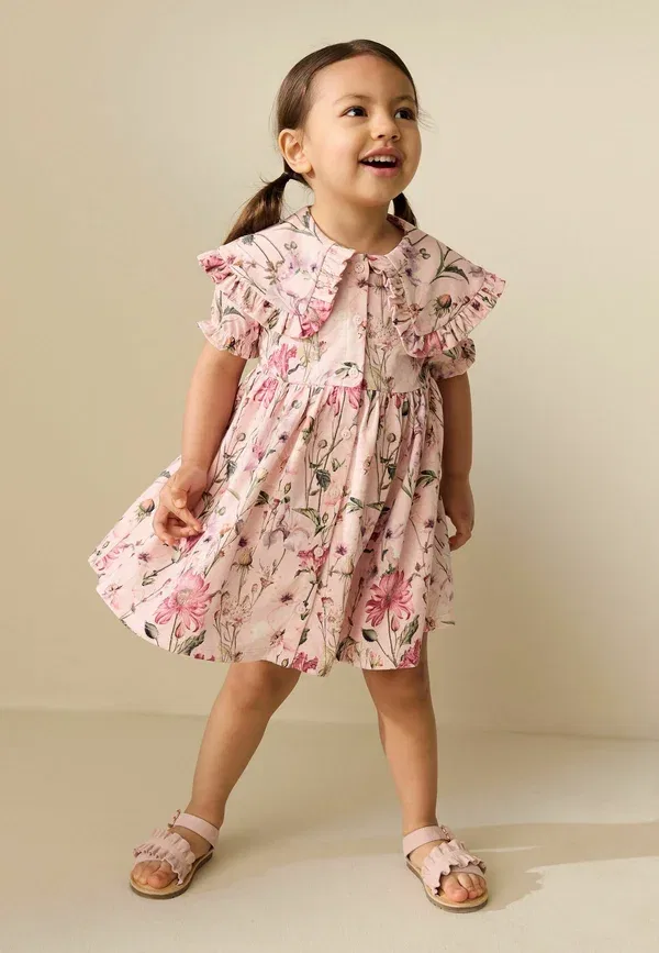 Платье повседневное Next, Regular fit short sleeve collared dress, цветочный принт