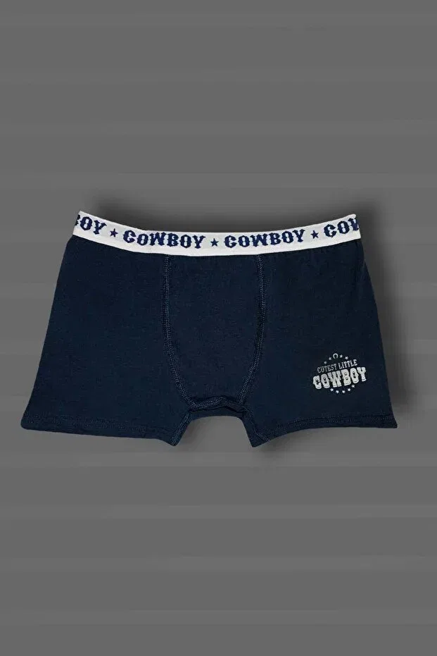 Детские боксеры для мальчиков хлопковые с принтом 3 шт Gri Mor Tekstil, Dark Gray/Navy Blue/Gray — фото 2