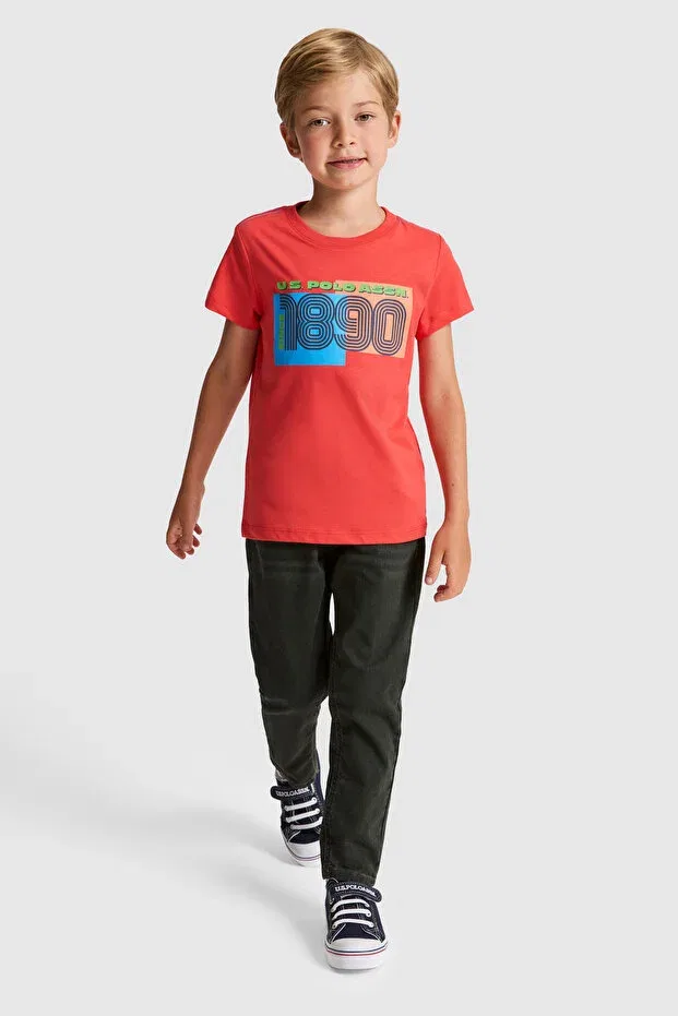 Детская футболка с коротким рукавом хлопковая U.S. Polo Assn., Risk Red — фото 4