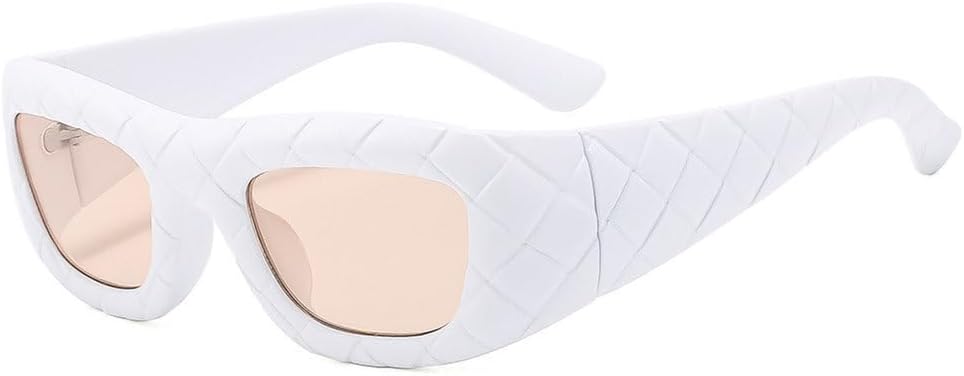 

Модные солнцезащитные очки с универсальным рисунком для женщин, стильные солнцезащитные очки для мужчин с зеркальным покрытием, роскошные, с улучшенными характеристиками и защитой от УФ-излучения UV400 TYUVIVO, White