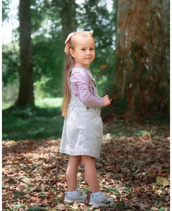 Детское платье-сарафан для девочек с принтом Fog Corduroy Overall Dress Dotty Dungarees, серый — фото 3