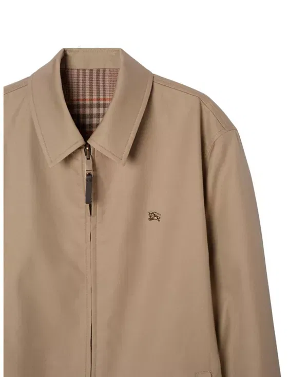 Мужская куртка из тропической габардины Harrington Модель Bloomsbury Burberry, Honey Beige — фото 4