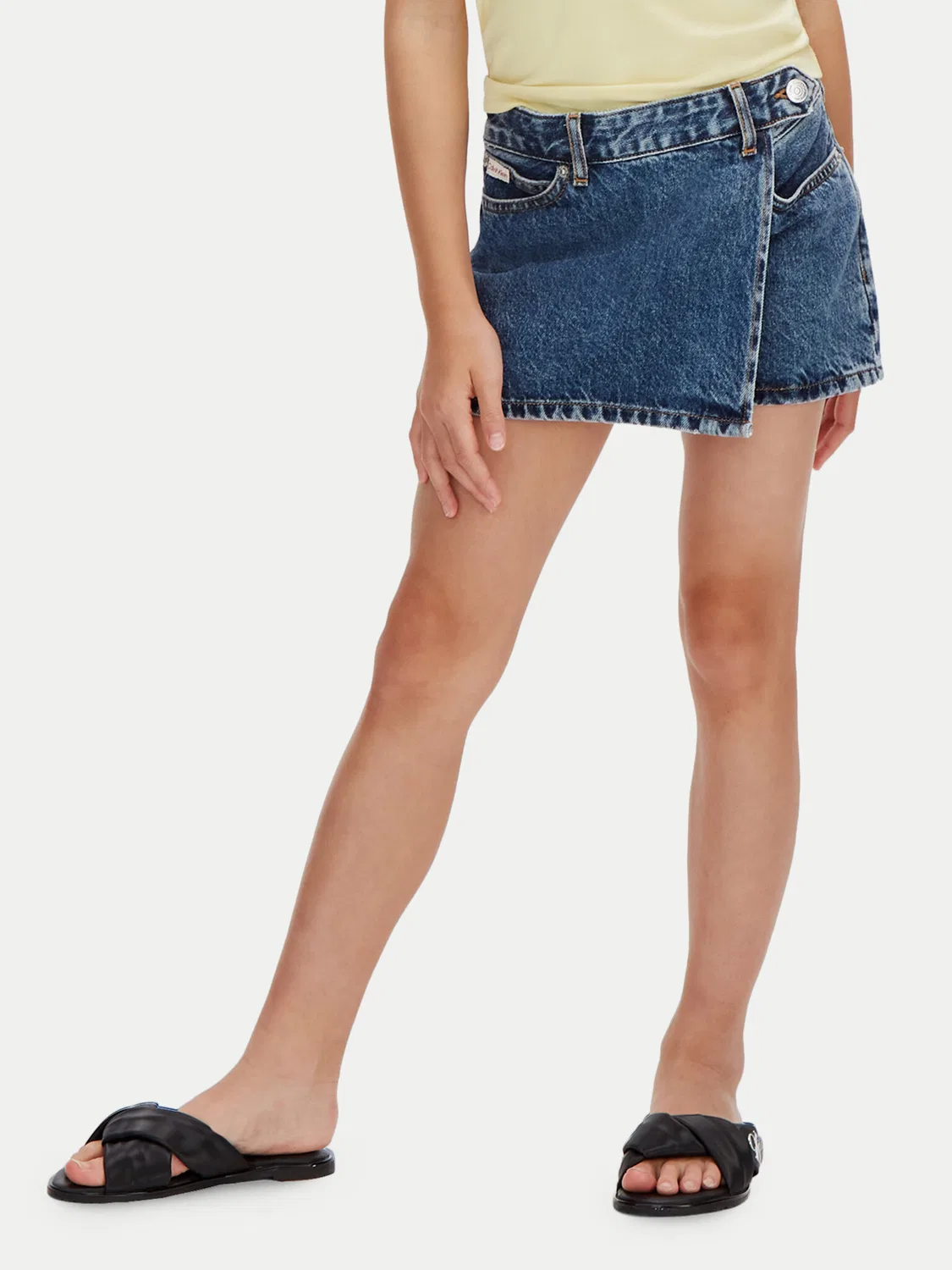 Джинсовая юбка стандартного кроя для девочки Calvin Klein Jeans, темно-синий