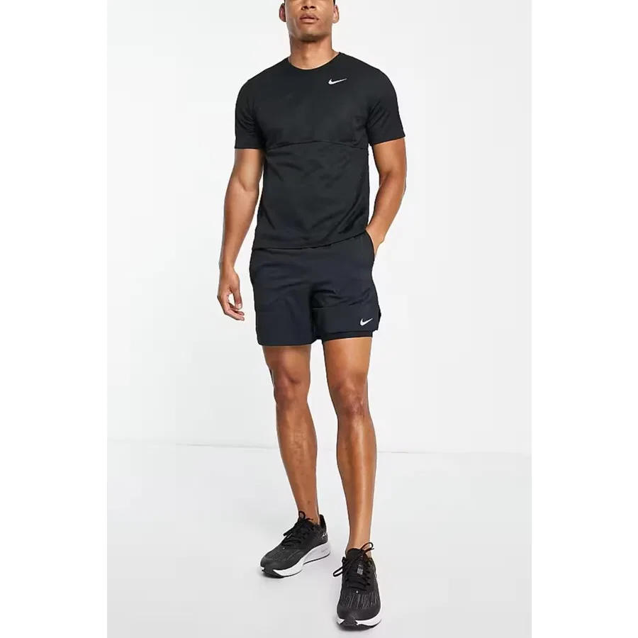 Футболка спортивная с коротким рукавом Dri-Fit Run Top Nike, Черный — фото 4
