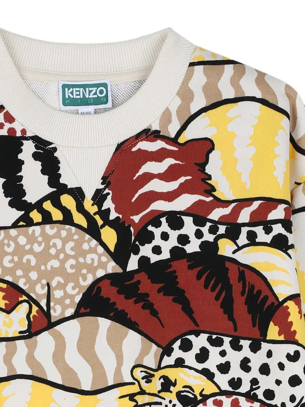 Толстовка с анималистичным принтом Kenzo Kids, бежевый — фото 3
