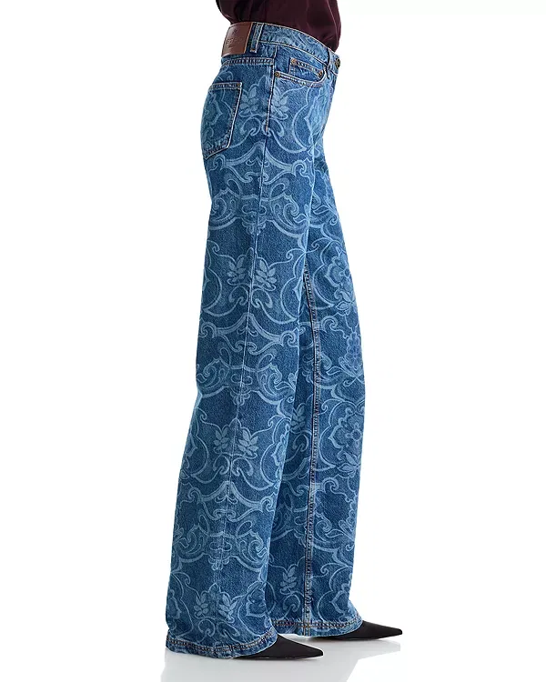 Женские джинсы с принтом Etro, Multicolor Azure — фото 4