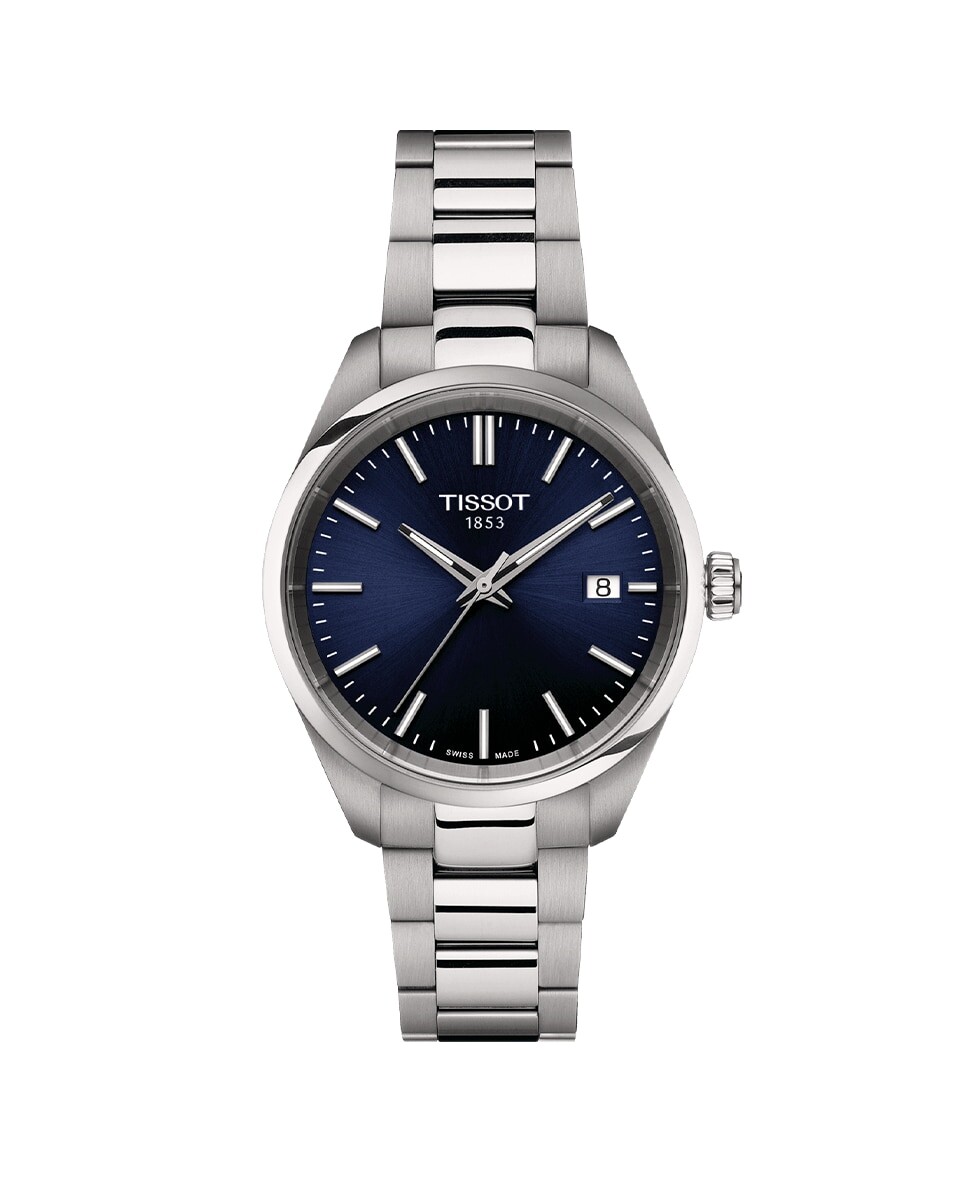 

Женские часы Tissot из коллекции PR100, сталь, 34 мм, синие Tissot, серебро