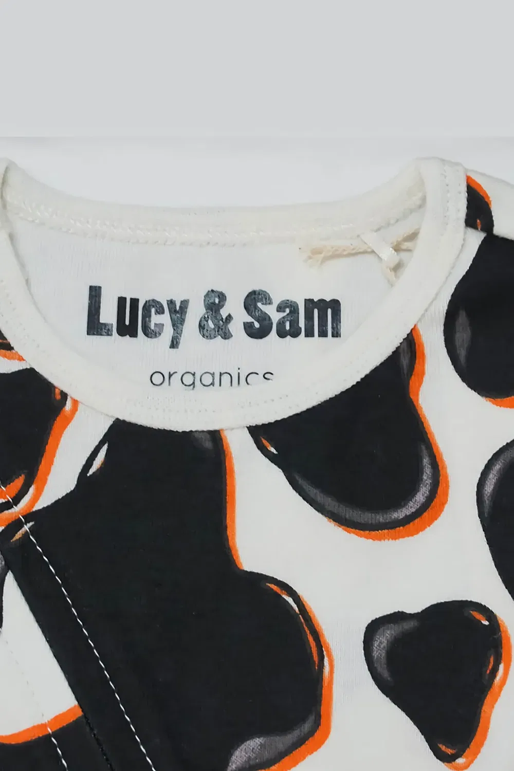 Детский боди-комбинезон на молнии Black Cow Lucy & Sam, White — фото 2