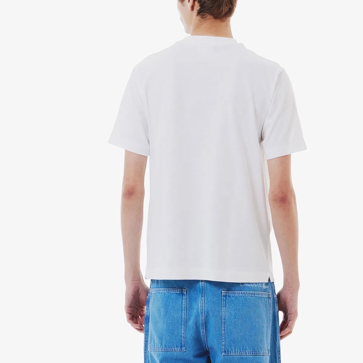 Мужская футболка с круглым вырезом White LACOSTE — фото 4