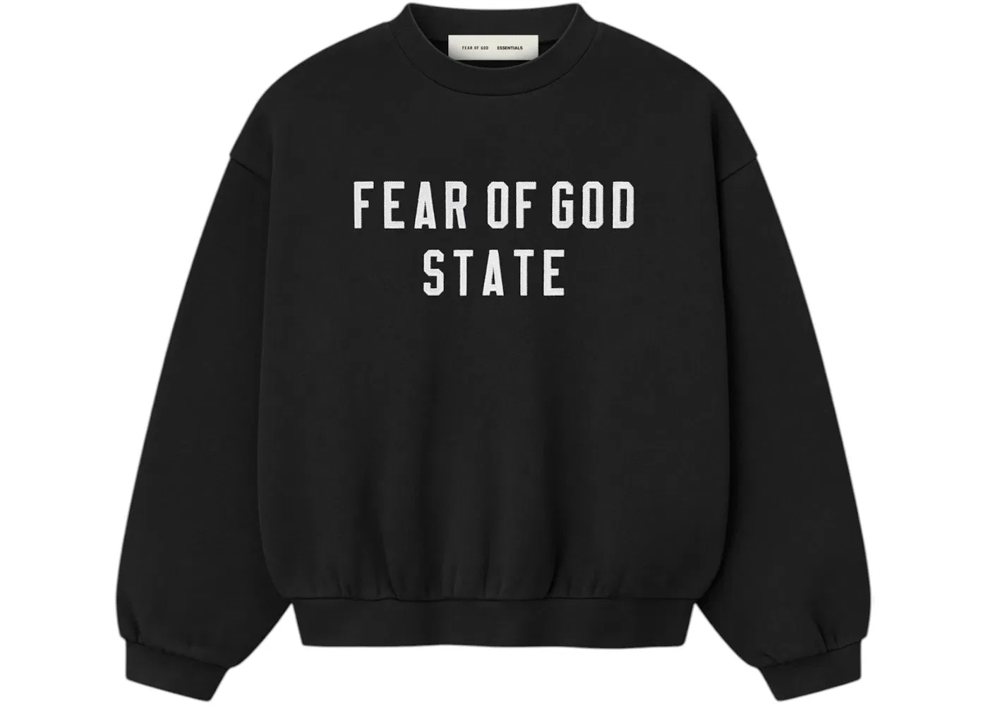 Детское худи из флиса Fear of God Essentials Crewneck, Jet Black