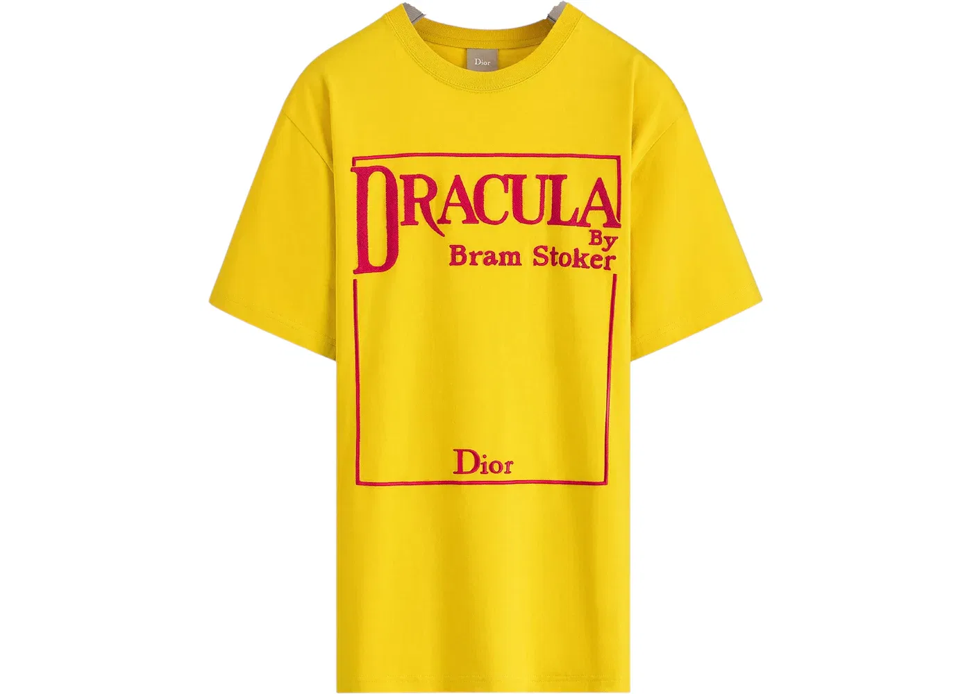Мужская футболка свободного кроя с вышивкой Dior Dracula Dior, Yellow/Red