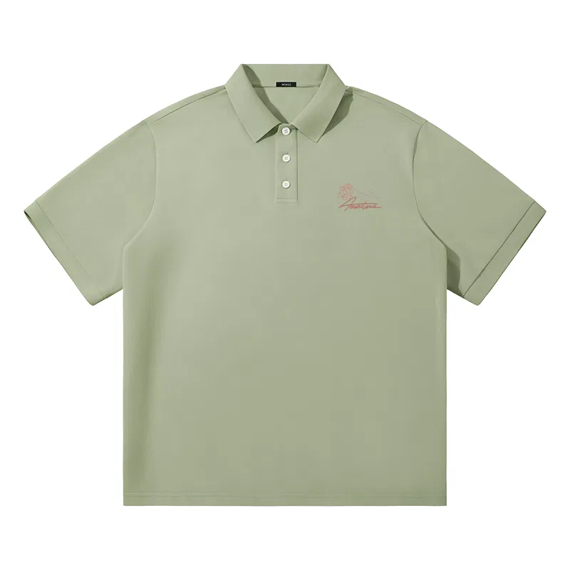 Детское поло с коротким рукавом MINISO, Gray Pea Green