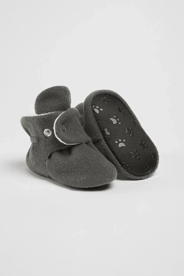 Детские домашние тапочки для девочек из флиса Babyzilla, Dark Gray — фото 2