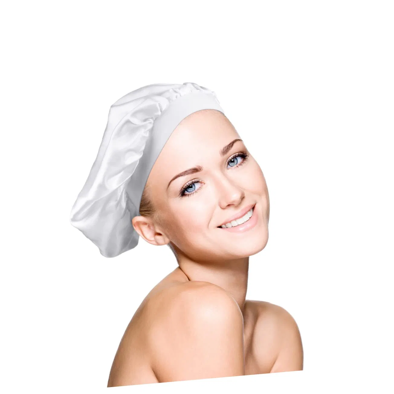 Шапочка для душа Satin, 3 шт, Healvian, 31x31 см, Champagne White — фото 4
