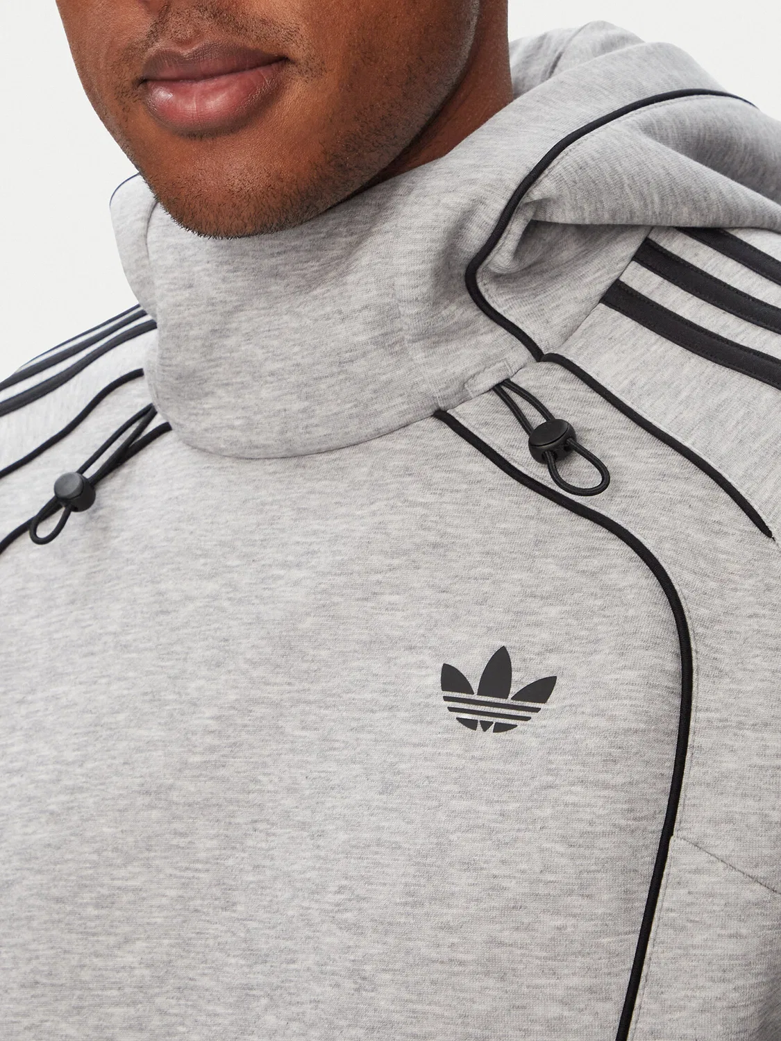 Мужская толстовка стандартного кроя Spacer Teamgeist Cutline Hoodie Adidas, серый — фото 4