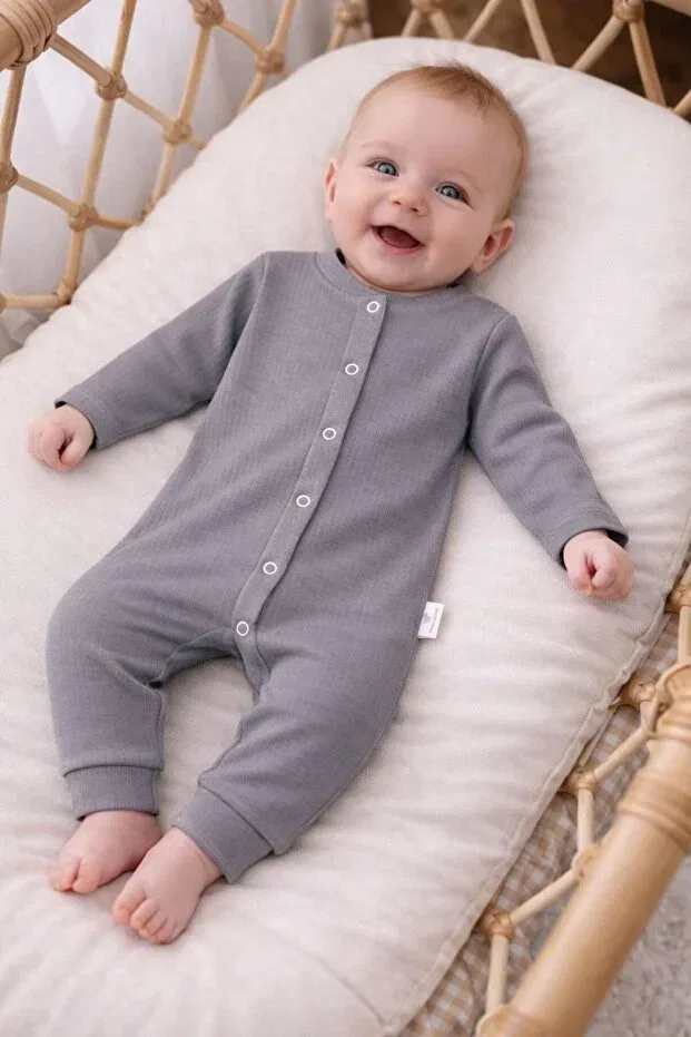Детский комбинезон для новорожденных с длинным рукавом Basics Nevrankids, Gray
