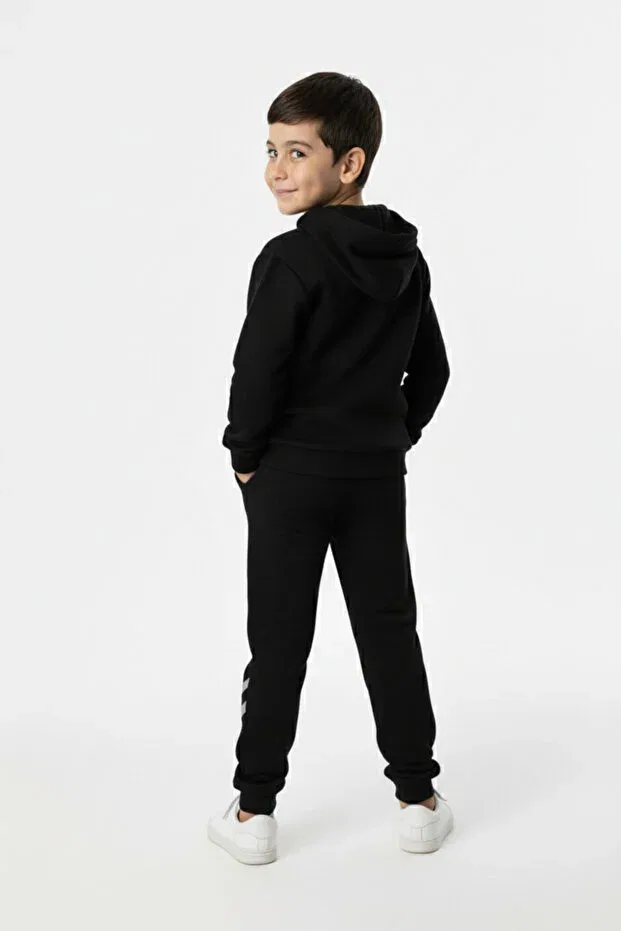 Детское худи для девочек с принтом Galactic Adventurer Premium Kids Hoodie with Pockets and Drawstring Premium Compact Sweatshirt Tracksuit Set Let'S Wear, Black — фото 4