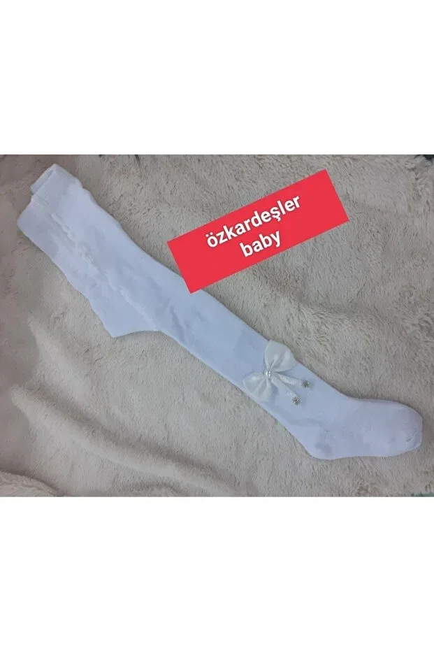 Детские носки-балетки с бантиком Özkardeşler Baby, White