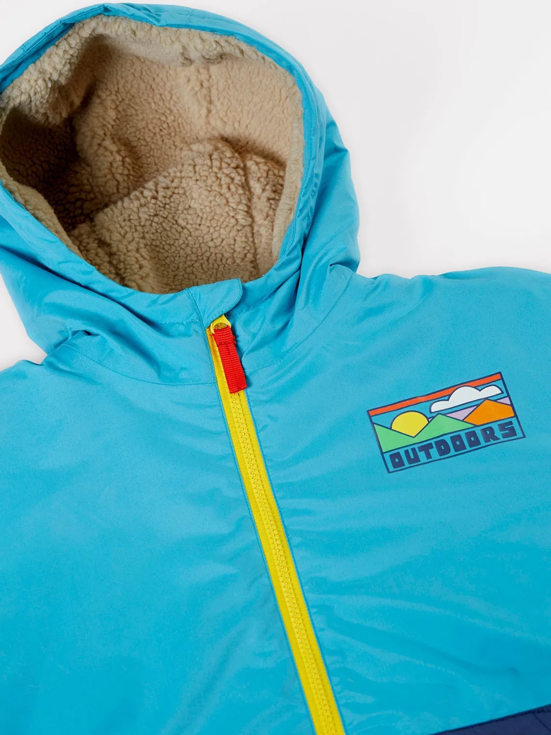 Халат-переодевалка с блошиным ворсом, Atlantic Frugi, синий — фото 3