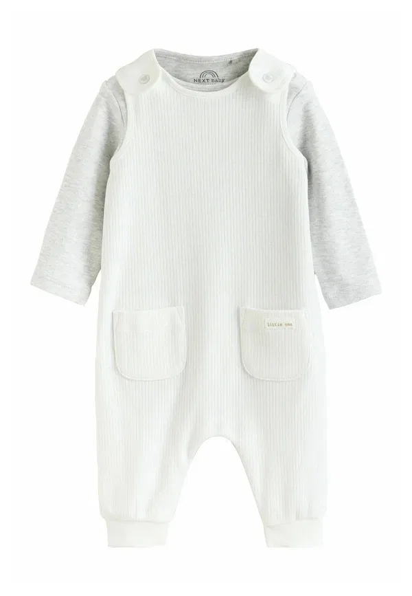Комплект body и брюк из хлопка и полиэстера Next, White, белый