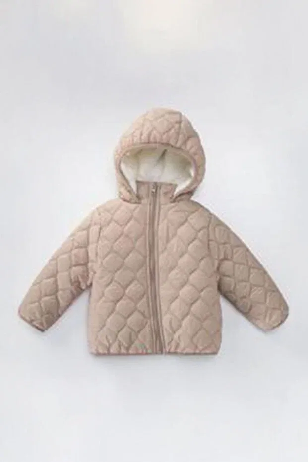 Детское пальто для девочек стеганое Minigimin Cicileri, Beige-53667