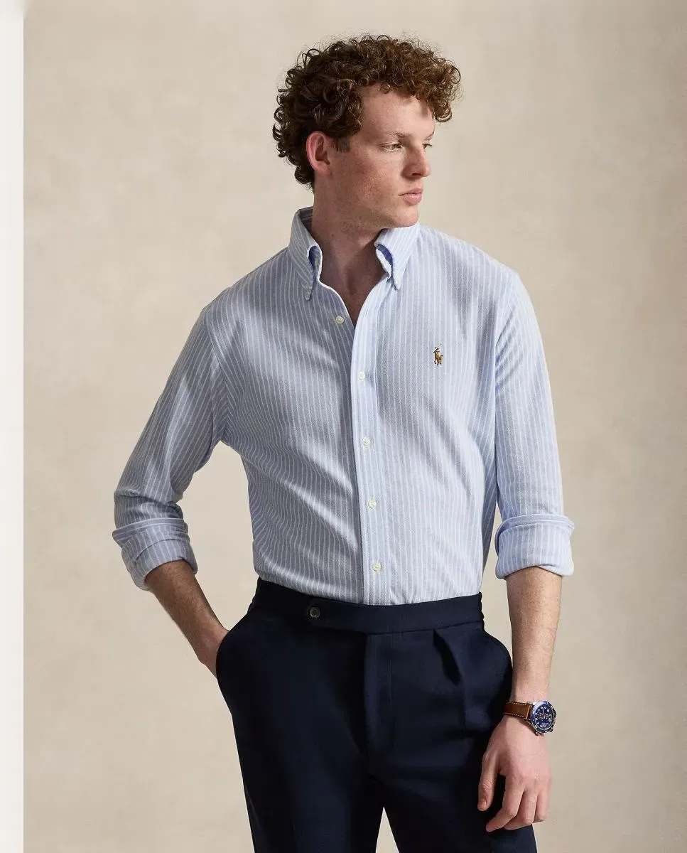 Мужская оксфордская рубашка Regular Fit Polo Ralph Lauren, Azul Claro