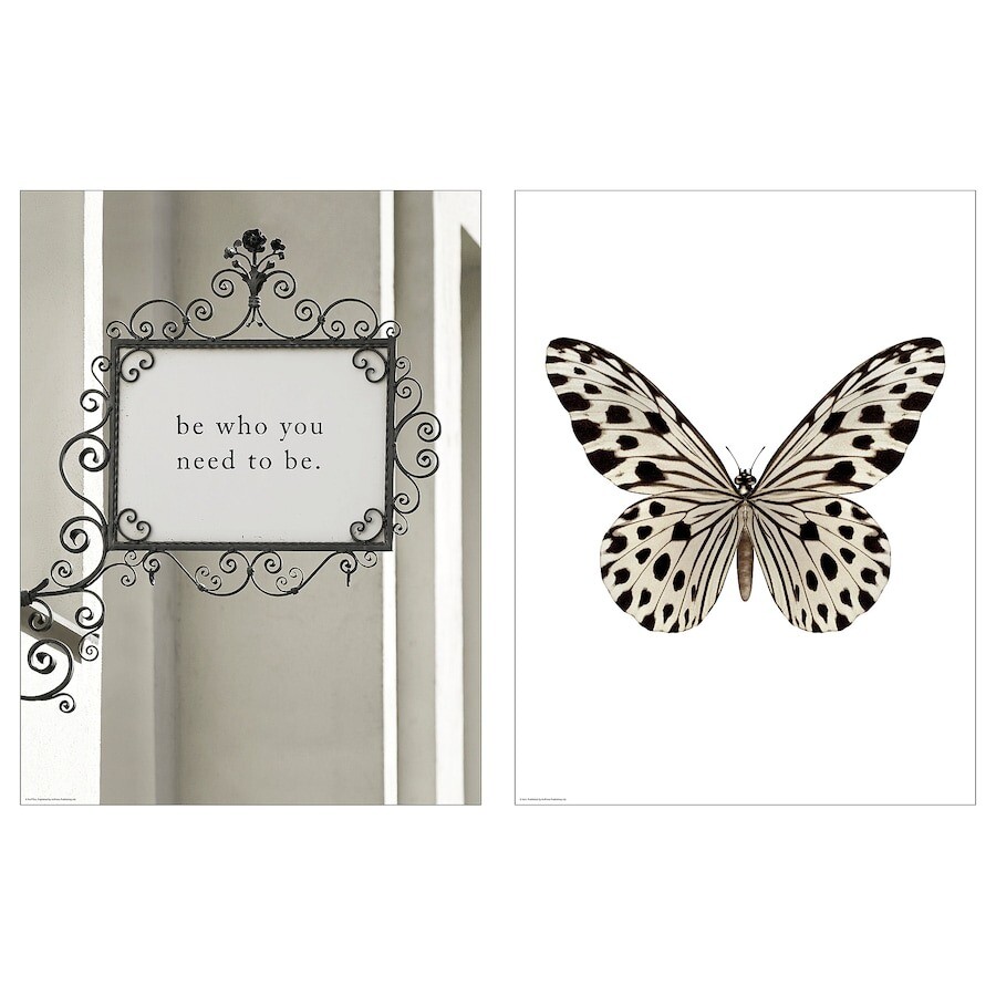 

Набор постеров Ikea Bild Be Who You Need To Be, 30х40 см, 2 шт