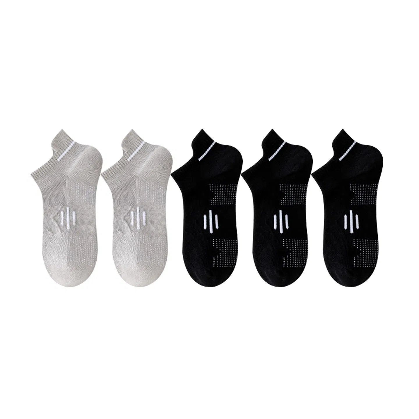 Детские носки-следки MINISO, 5 пар (3 черных, 2 серых), Цвет: 5 Pack (3 Black, 2 Gray)