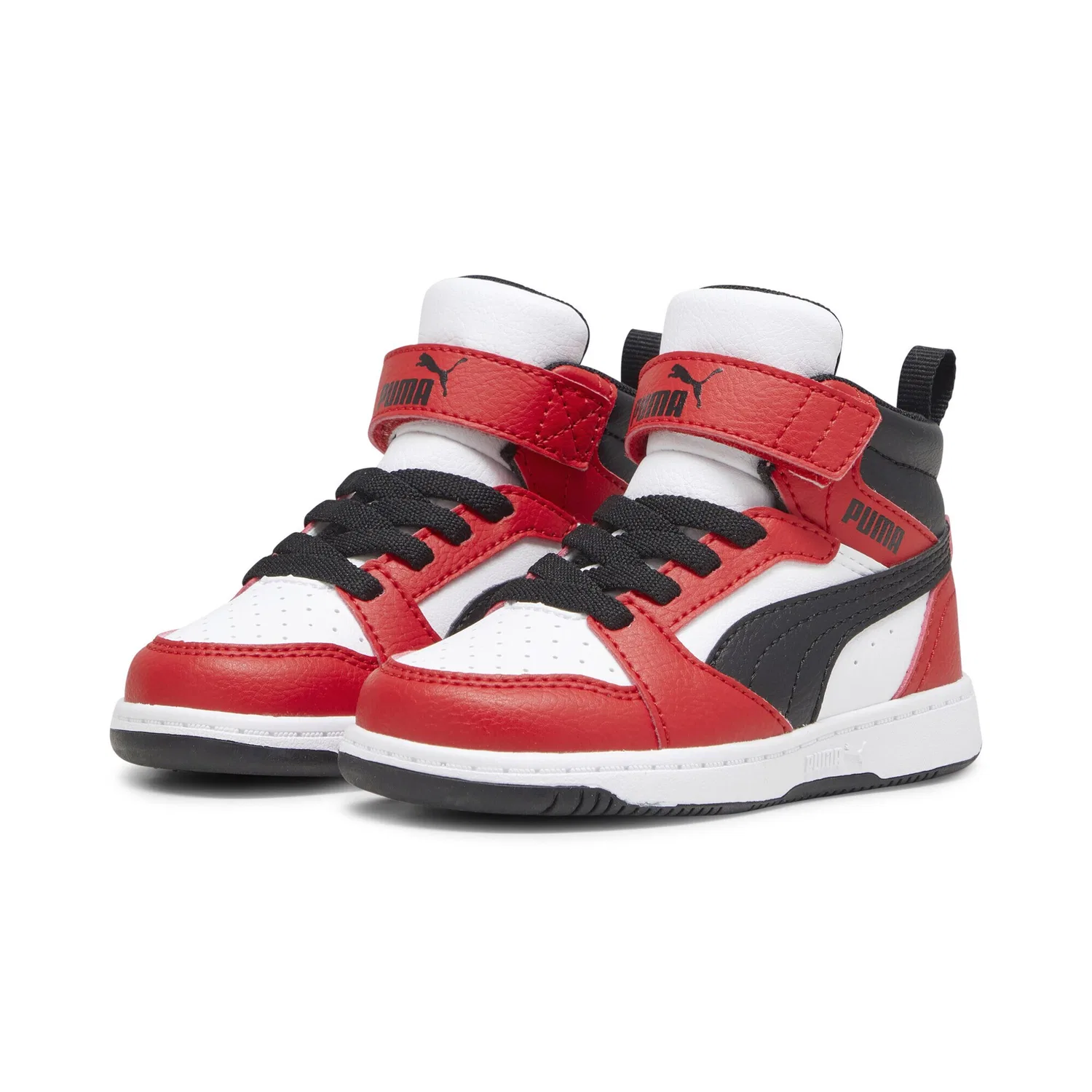 Детские кроссовки ретро с контрастным дизайном PUMA, White/Black/For All Time Red