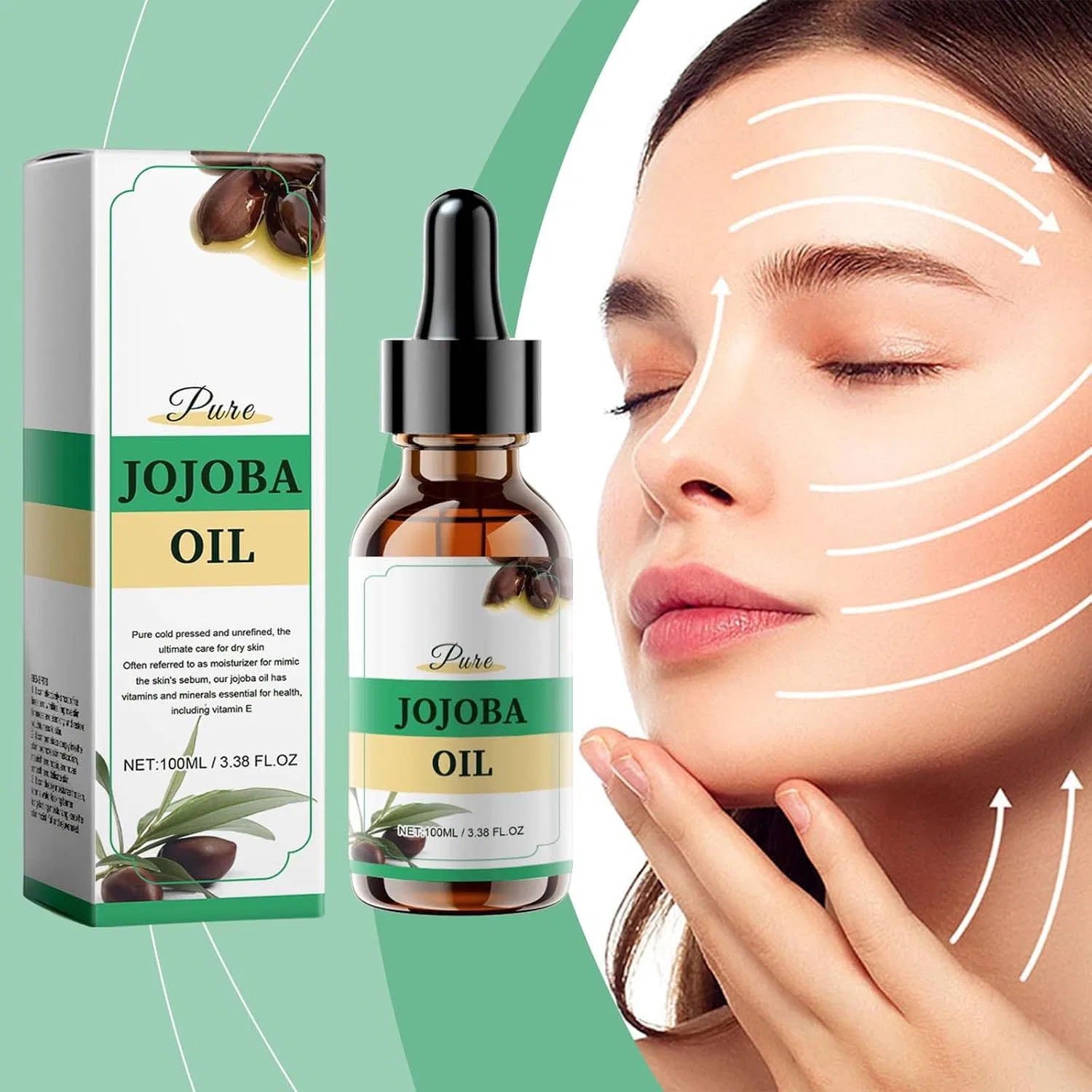 Масло для тела, волос, лица и ногтей, Jojoba Oil, 100 мл, White Generic — фото 2