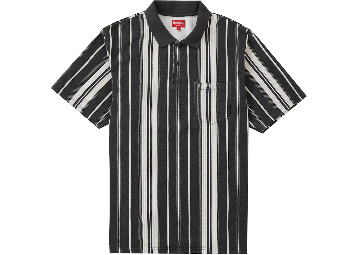 Мужское поло Supreme Vertical Stripe Polo, Black
