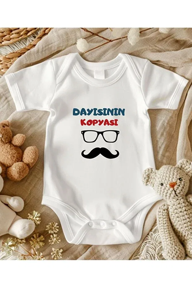 Детское боди для новорожденных с принтом Uncle'S copy written baby bodysuit with snap fasteners Lupi, Crosta Softy Visone New C