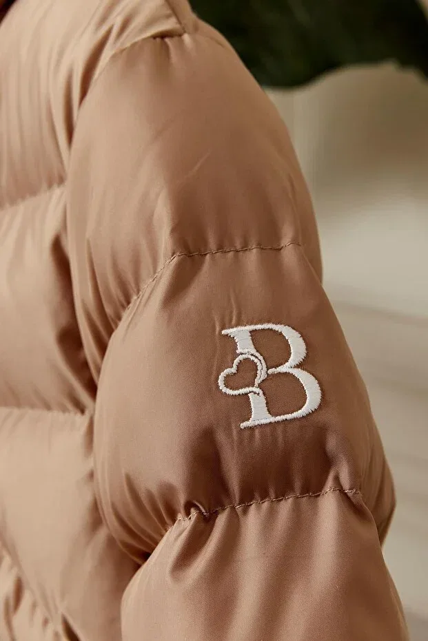 Детское зимнее пальто для девочек с капюшоном Benitto Kids, Brown — фото 2