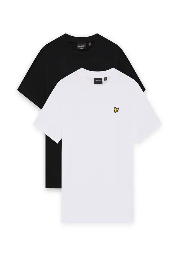 Комплект из 2 футболок cotton jersey Basic T-shirt Lyle & Scott, jet black/white, белый/черный