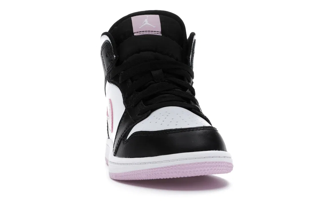 Детские кроссовки для активного отдыха Jordan 1 Mid Jordan, White/Black-Light Arctic Pink — фото 2