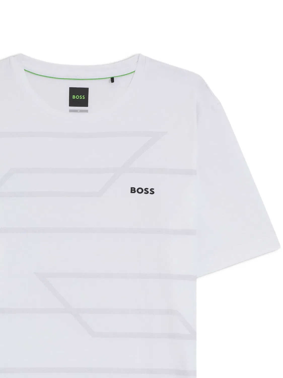 Футболка с геометричным принтом и логотипом Boss, белый — фото 2