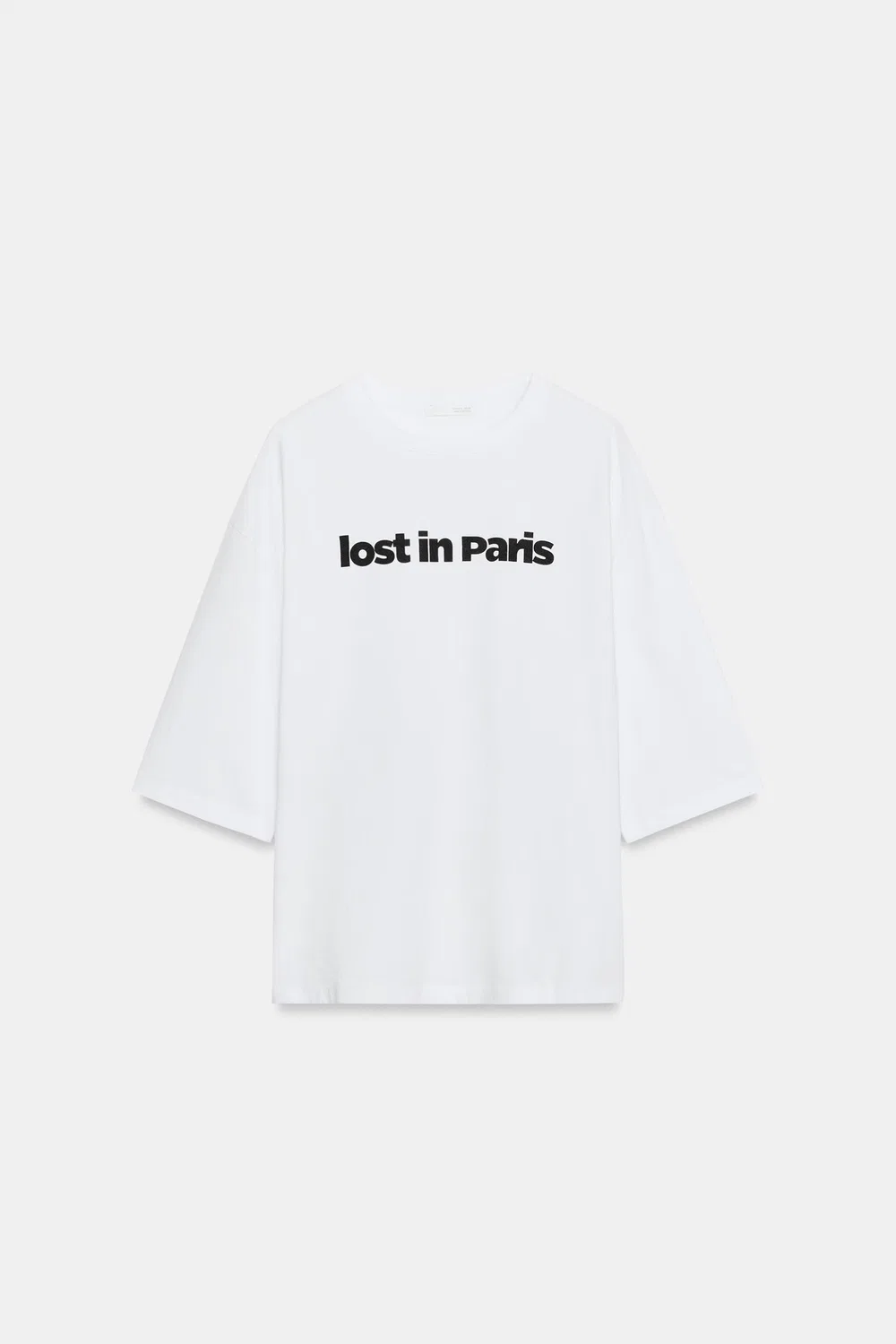 Футболка с лозунгом ZARA, Oyster-white — фото 2